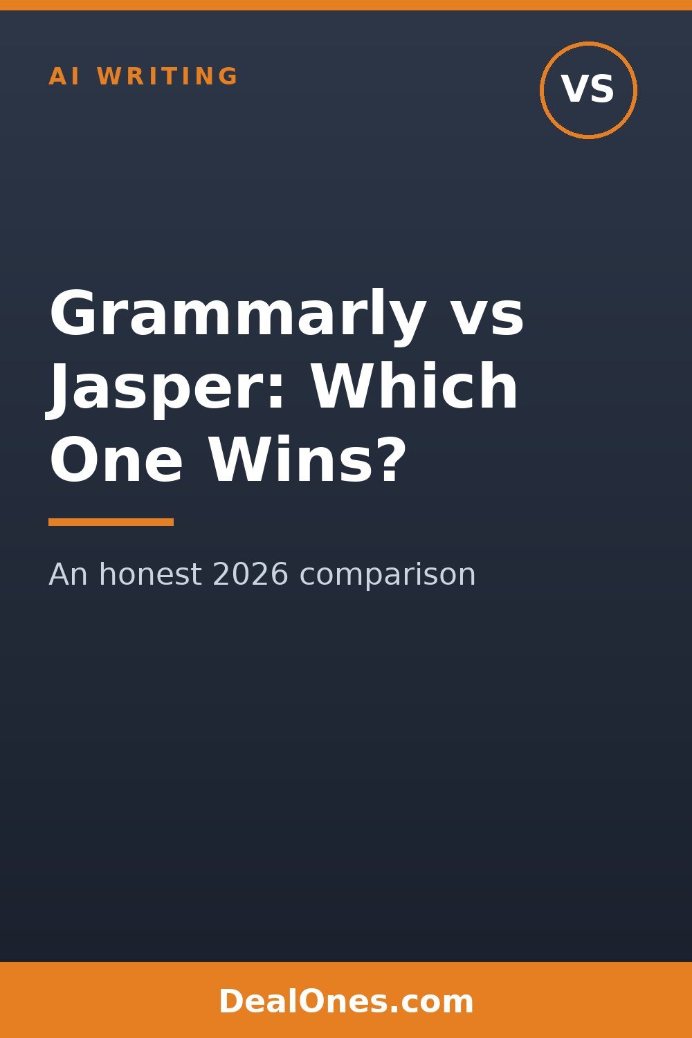 Grammarly versus Jasper AI writing tool comparison 2026